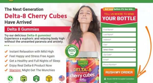 Smilz Delta 8 Cherry Gummies Cubes