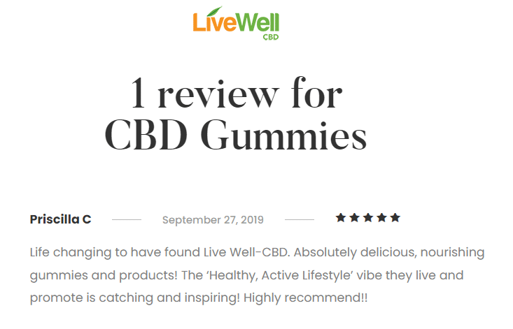 Live Well CBD Gummies Reviews