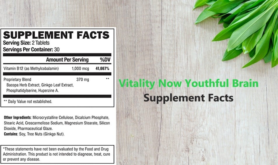 Vitality Now Youthful Brain Ingredients