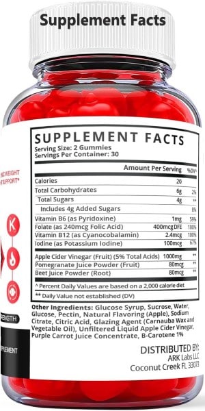 Vista Keto ACV Gummies Ingredients